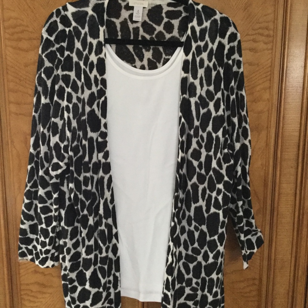 Chico’s animal print cardigan